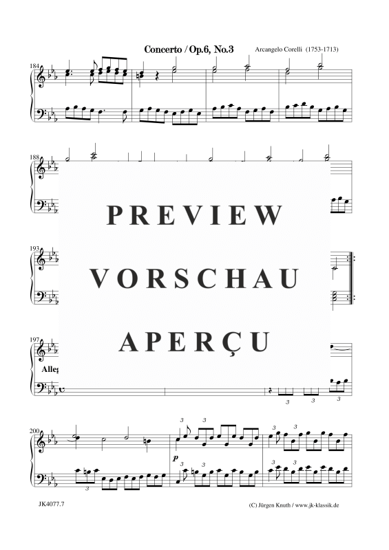 gallery: Concerto Op. 6. No. 3, , Klavier/Cembalo Solo