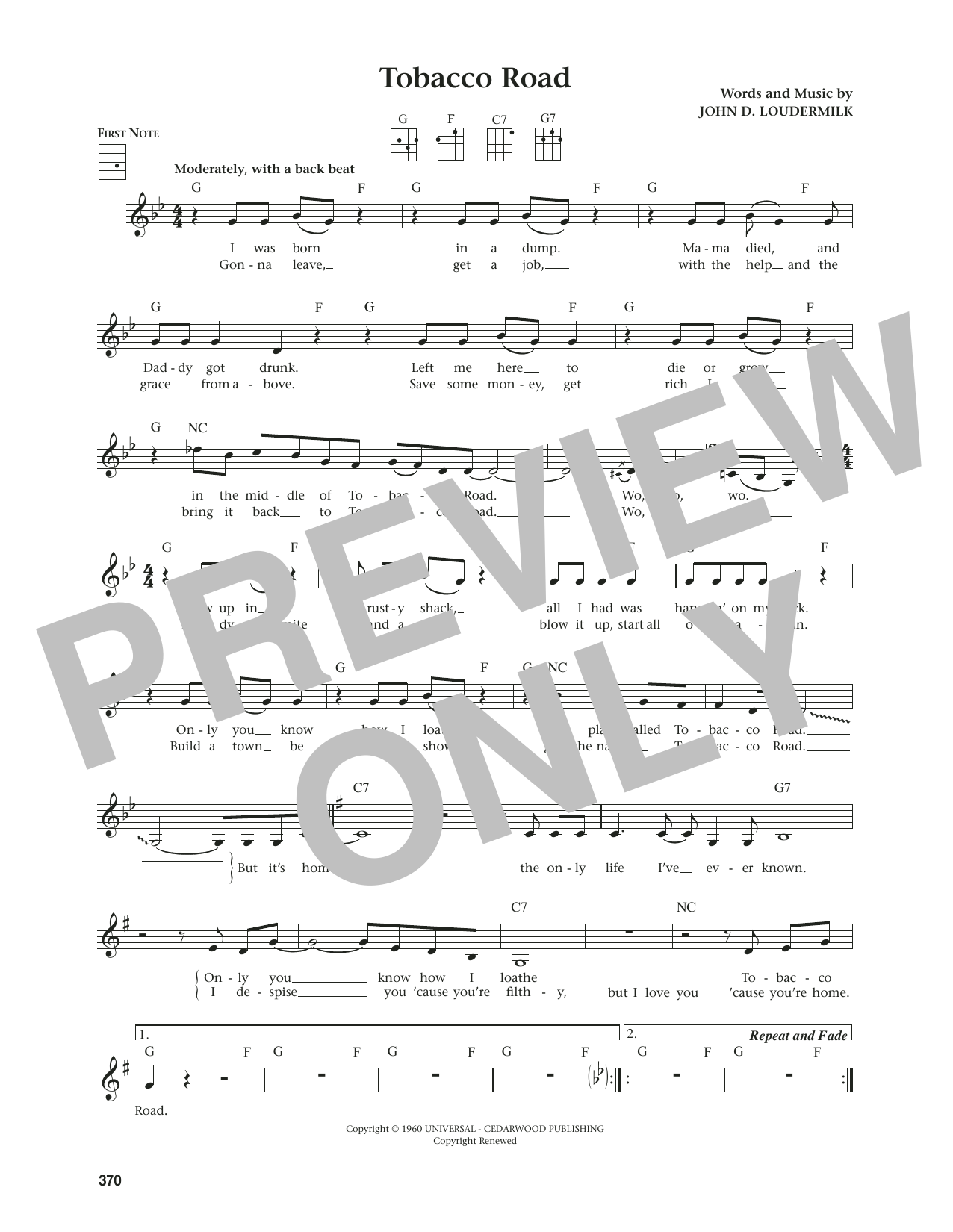 Produktgalerie: Seite 1 von 1 Tobacco Road (from The Daily Ukulele) (arr. Jim Beloff), The Nashville Teens, Ukulele