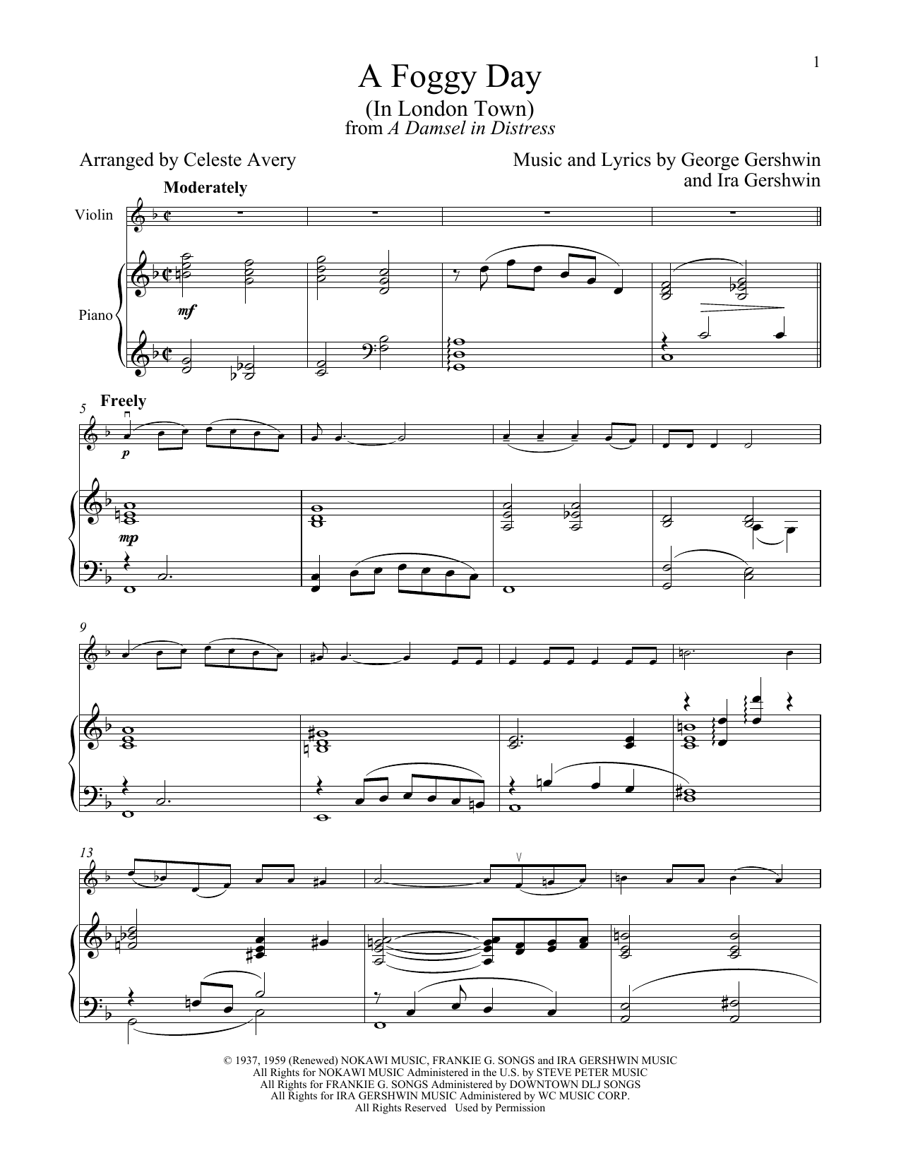 Product gallery: Page 1 of 1 A Foggy Day (In London Town) (from A Damsel In Distress), George Gershwin & Ira Gershwin
