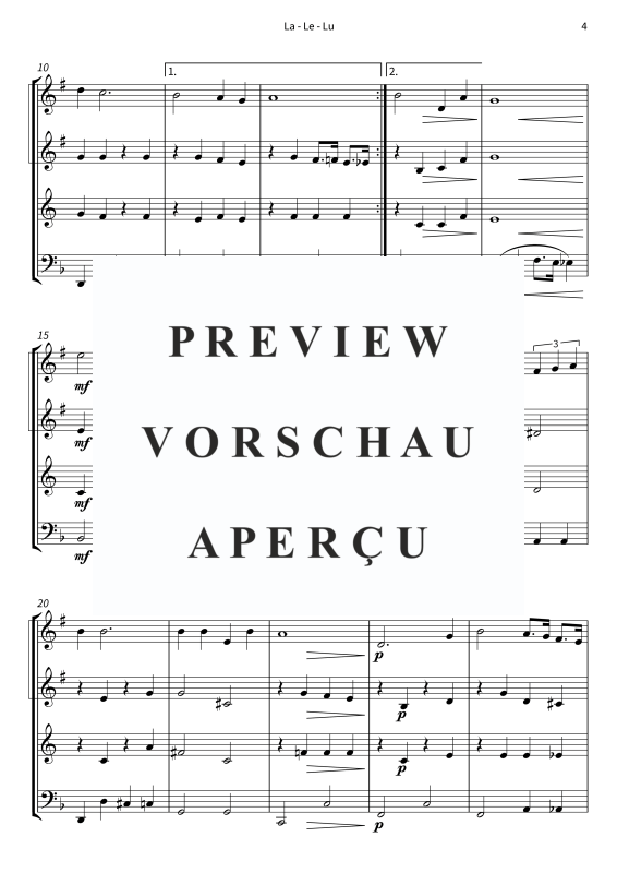 gallery: La - Le - Lu, Heinz Rühmann, (Blechbläser Quartett 2x Trompete in B, Horn in F+Posaune)