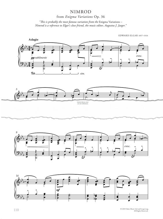 Produktgalerie: Seite 1 von 1 Nimrod (from 'Enigma Variations Op.36'), Edward Elgar, Klavier