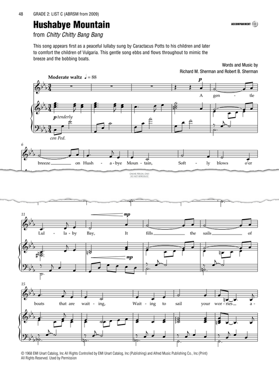 Produktgalerie: Seite 1 von 1 Hushabye Mountain (from 'Chitty Chitty Bang Bang'), Richard M. Sherman, Gesang, Klavier