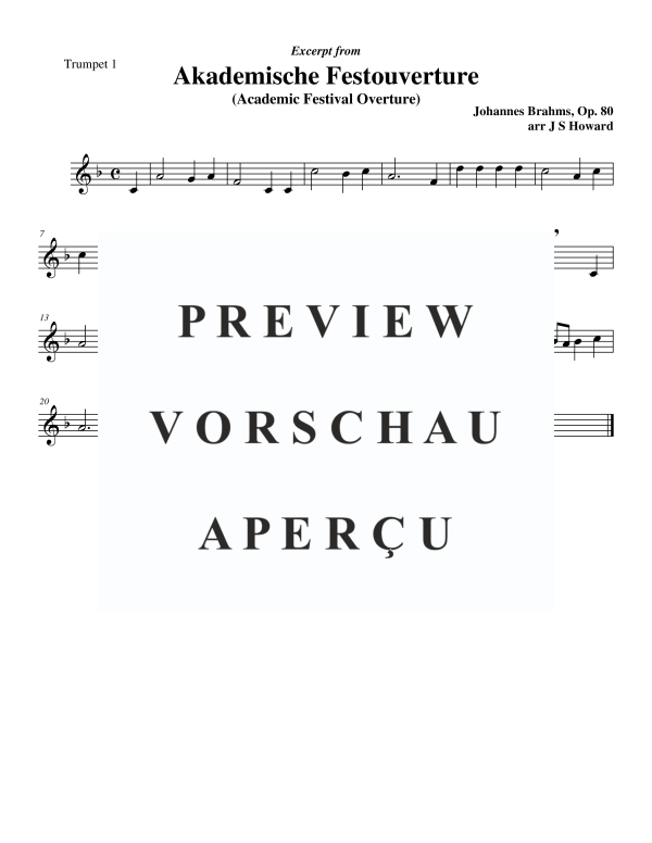 Product gallery: Page 8 of 11 Academic Festival Overture, , Brass Quintet