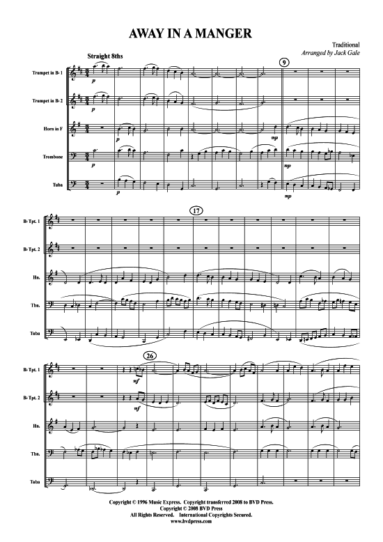 Produktbild zu: Away in a Manger Traditional (arr. Gale)