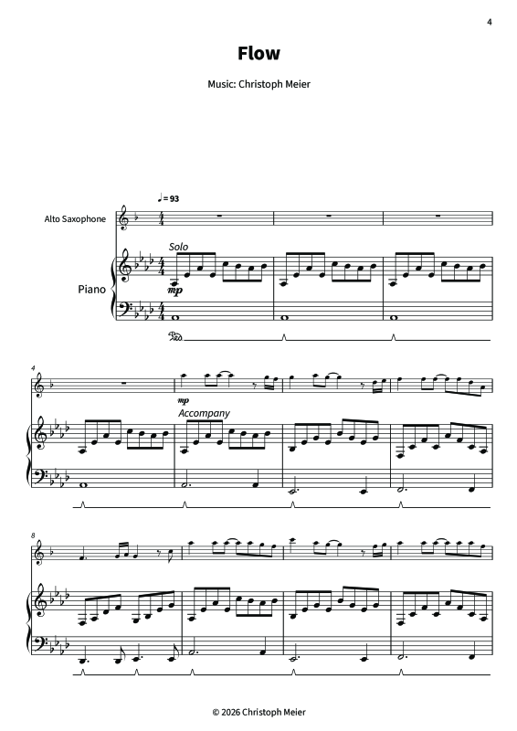 Produktgalerie: Seite 1 von 11 Flow - Gentle Melodies for Weddings, Church, and Other Occasions, , Altsaxophon und Klavier