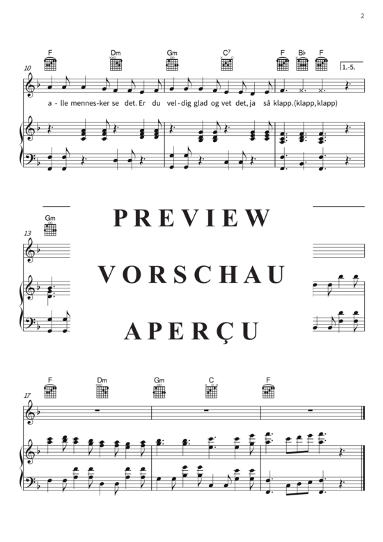 Produktgalerie: Seite 5 von 6 Er Du Veldig Glad Og Vet Det, , (Gesang + Klavier, Gitarre)