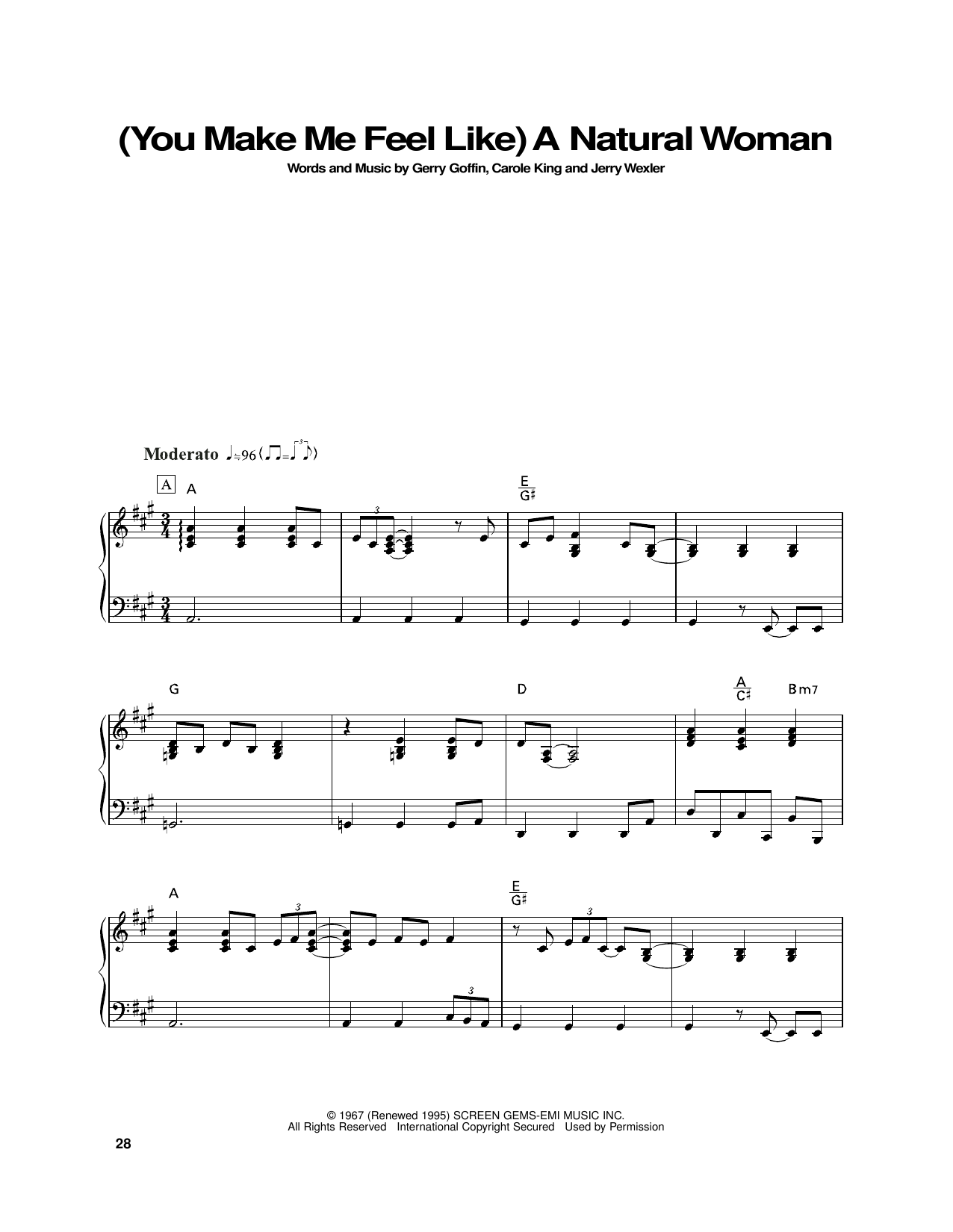 Produktgalerie: Seite 1 von 1 (You Make Me Feel Like) A Natural Woman, Carole King, Klavier