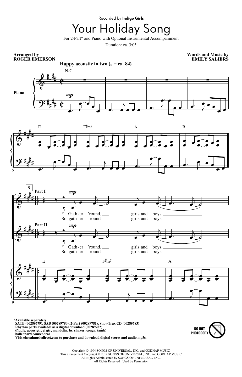 Produktbild zu: Your Holiday Song (arr. Roger Emerson)