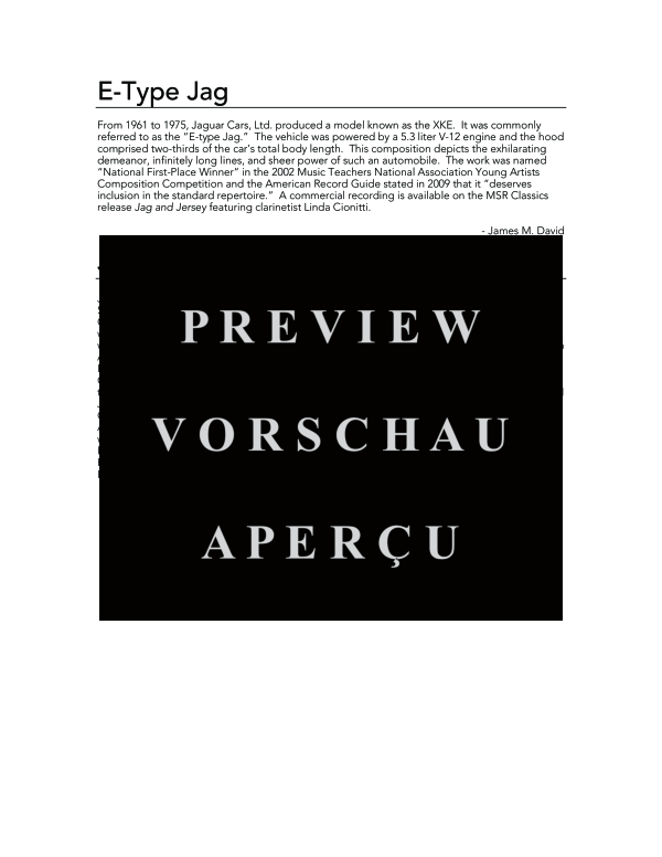 Product gallery: Page 4 of 11 E-Type Jag, , (clarinet in Bb and piano)