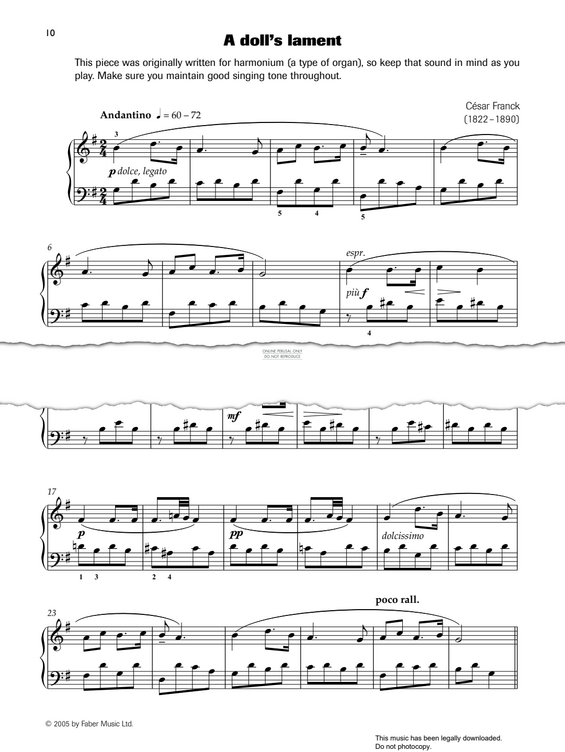 Produktgalerie: Seite 1 von 1 A Doll's Lament, Cesar Franck, Klavier