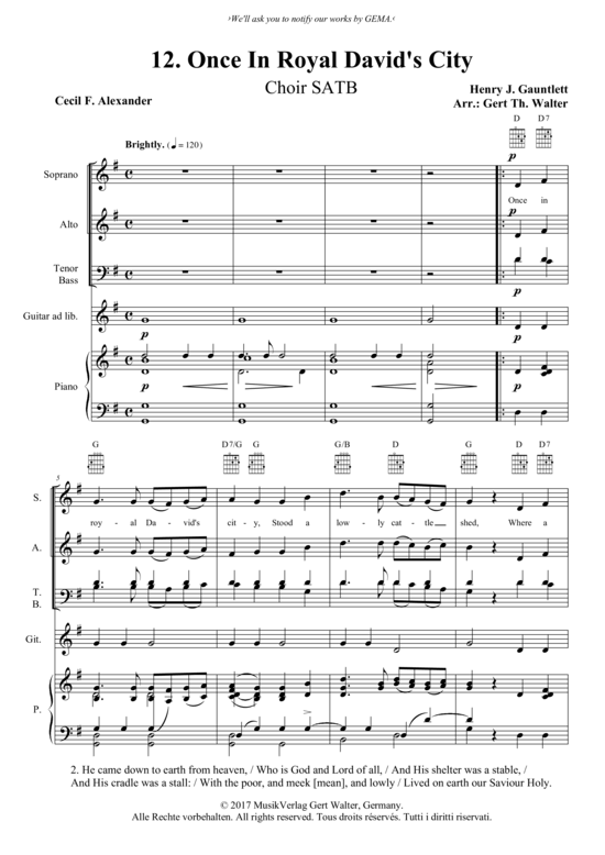 Produktbild zu: Once In Royal David´s City Henry J. Gauntlett