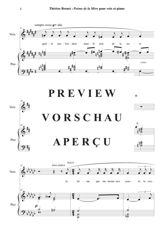 Product gallery: Page 5 of 11 Poeme de la Mere , , (voice + piano)