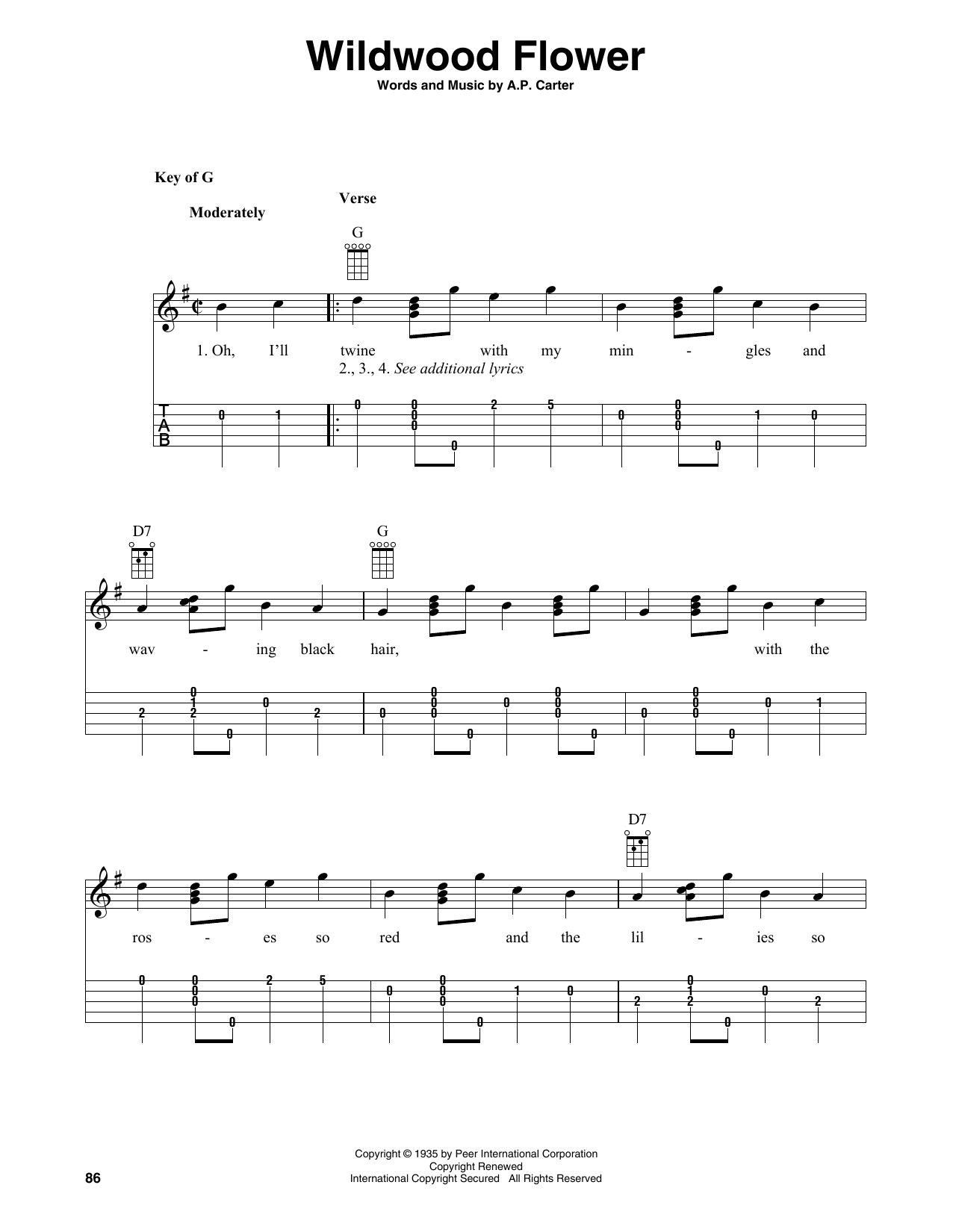 Product gallery: Page 1 of 1 Wildwood Flower (arr. Fred Sokolow), The Carter Family