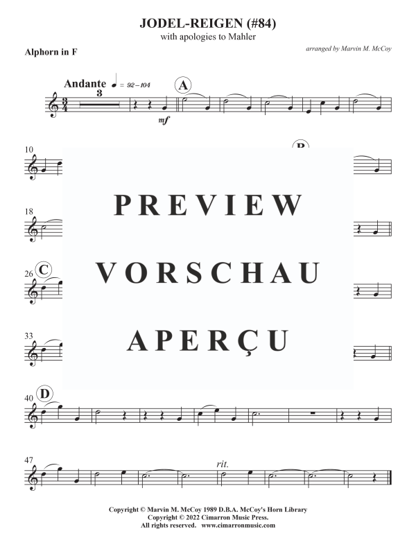 Produktgalerie: Seite 6 von 6 Jodel-Reigen, , Alphorn in F und Klavier