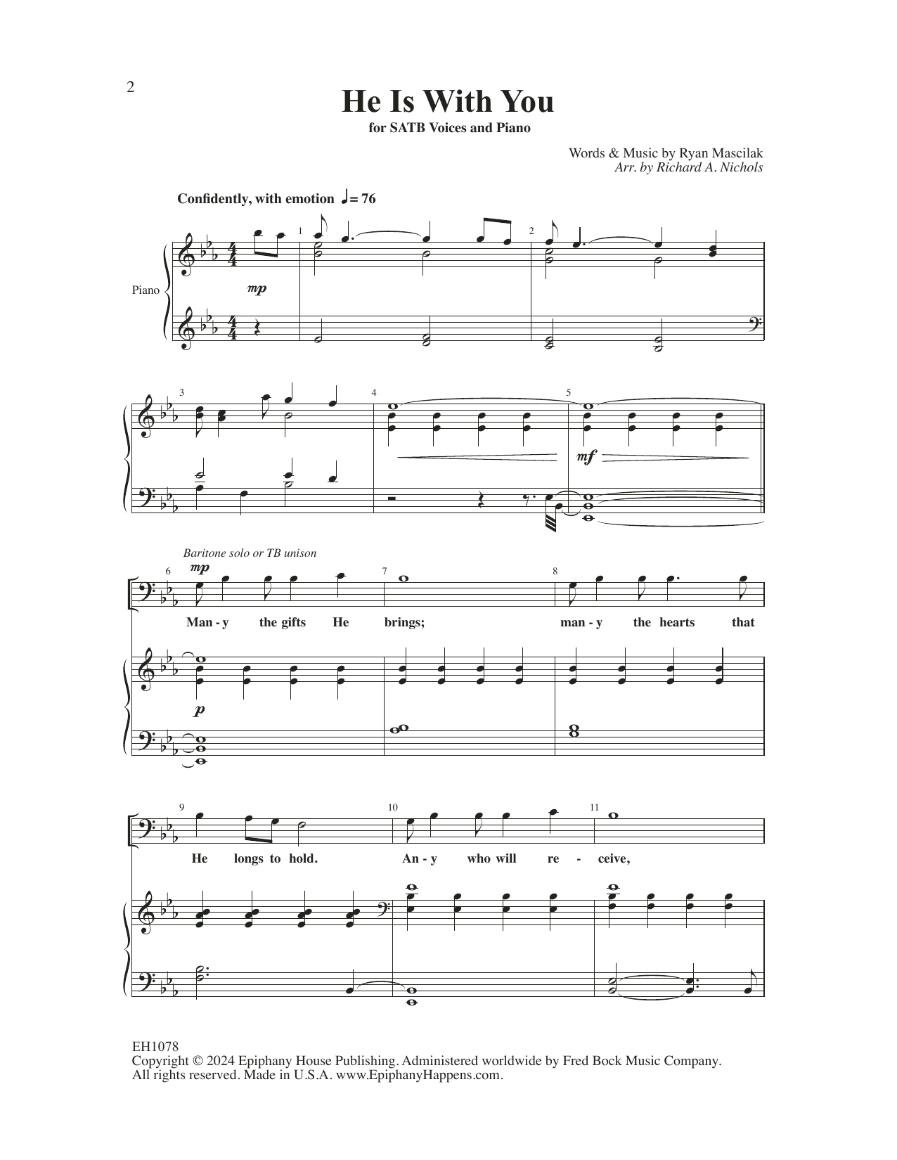 Produktbild zu:  He Is With You (arr. Richard A. Nichols) - Ryan Mascilak
