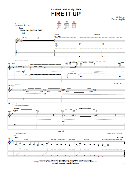 Produktgalerie: Seite 1 von 1 Fire It Up, Black Label Society, Gitarre