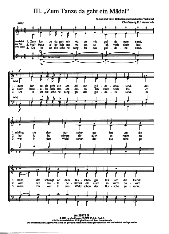 Product picture to: Drei nordische Weisen Folklore (Satz:  R.J. Autenrieth)