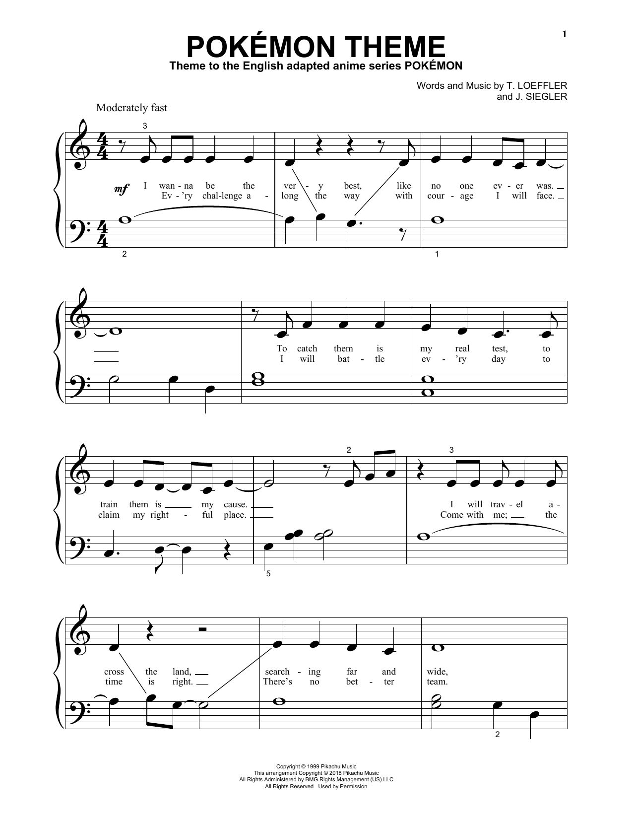 Produktgalerie: Seite 1 von 1 Pokemon Theme, J. Siegler, Klavier