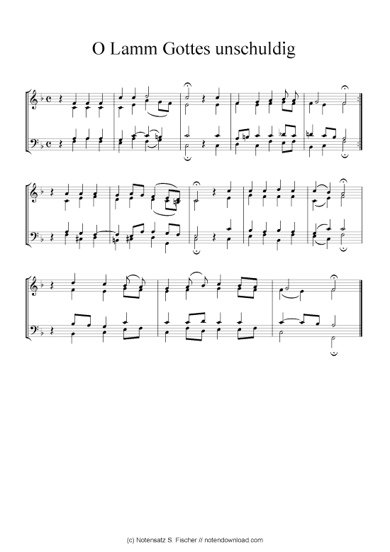 gallery: O Lamm Gottes unschuldig , , (Klavier Solo)