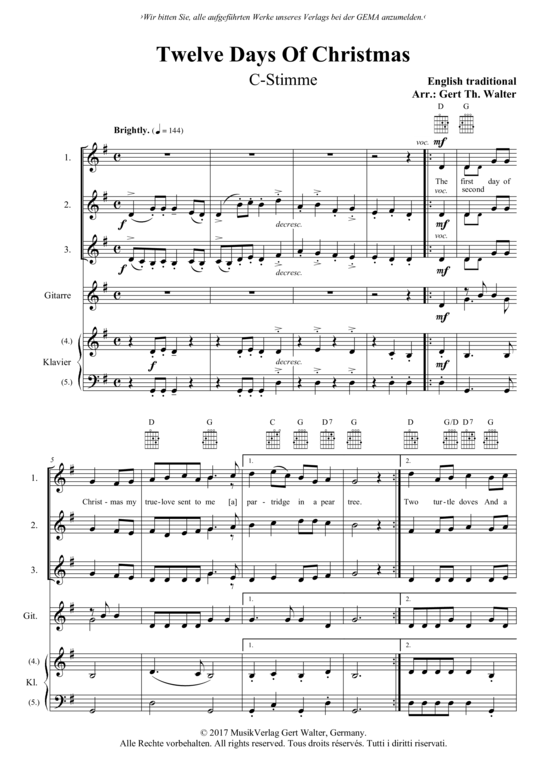 Produktbild zu: Twelve Days Of Christmas Traditional
