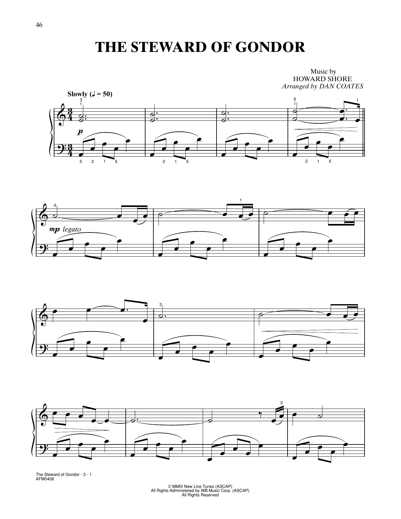 Produktbild zu: The Steward of Gondor (from The Lord Of The Rings: The Return Of The King) (arr. Dan Coates)