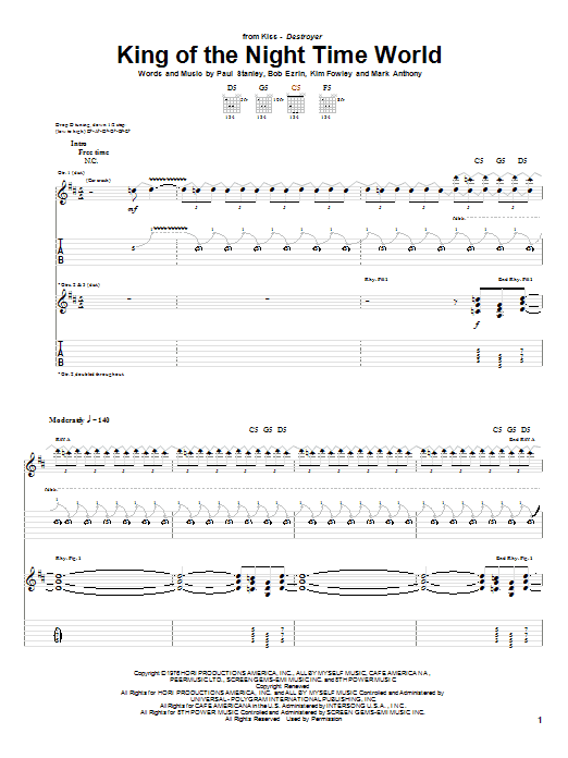 Produktgalerie: Seite 1 von 1 King Of The Night Time World, KISS, Gitarre