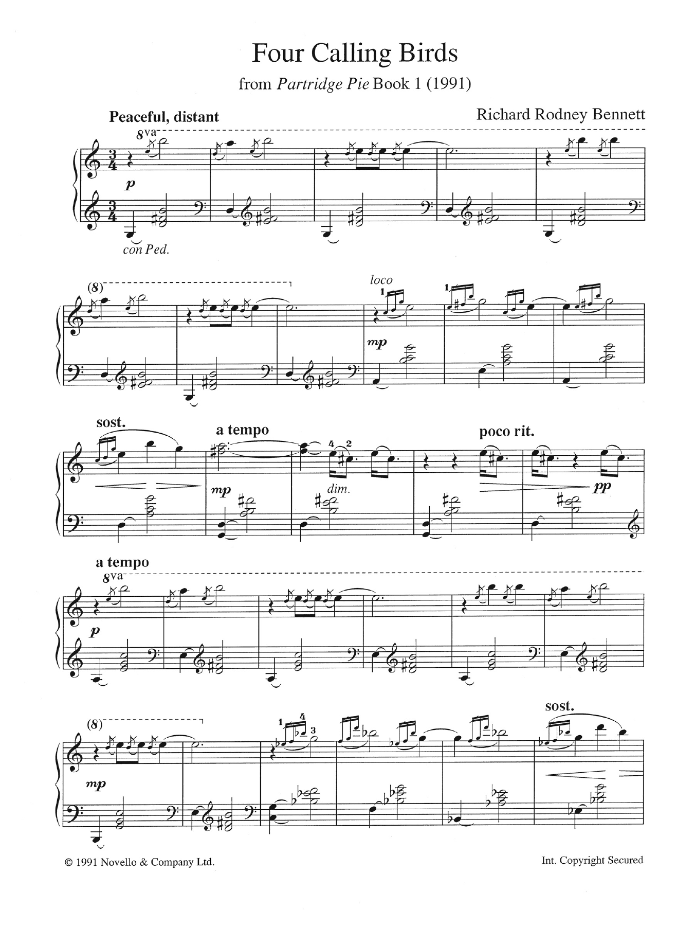 Produktbild zu: Four Calling Birds (from Partridge Pie Book 1)