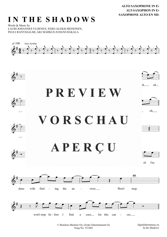 gallery: In The Shadows, Rasmus, Altsaxophon