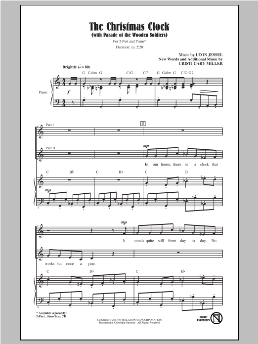 Product gallery: Page 1 of 1 The Christmas Clock (with Parade Of The Wooden Soldiers) (arr. Cristi Cary Miller), Leon Jessel