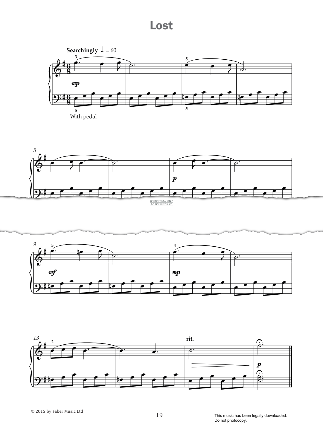 Produktgalerie: Seite 1 von 1 Lost (from 'Improve Your Sight-Reading! A Piece a Week Piano Grade 2'), Paul Harris, Klavier