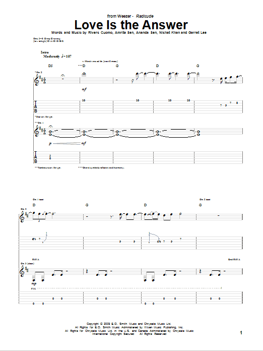 Produktgalerie: Seite 1 von 1 Love Is The Answer, Weezer, Gitarre