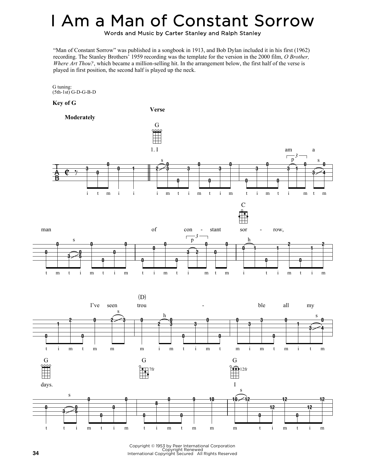 Product gallery: Page 1 of 1 I Am A Man Of Constant Sorrow (arr. Fred Sokolow), The Soggy Bottom Boys