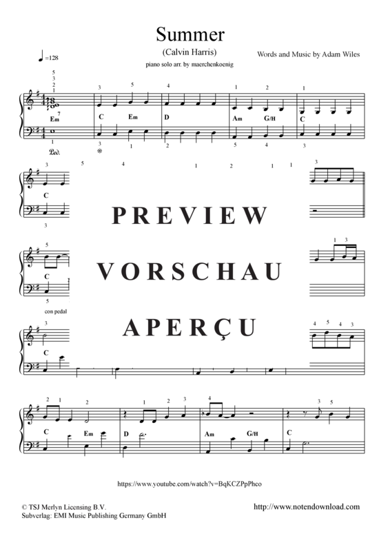 gallery: Summer , Harris, Calvin, (Piano solo medium)