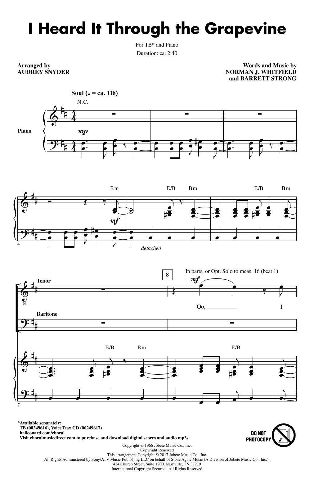 Produktgalerie: Seite 1 von 1 I Heard It Through The Grapevine, Audrey Snyder, Chor