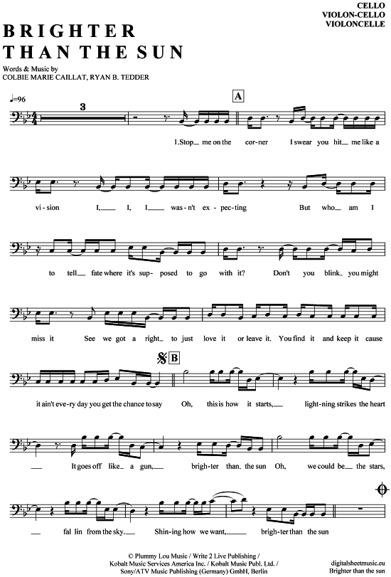 Produktbild zu: Brighter than the sun Colbie Callait