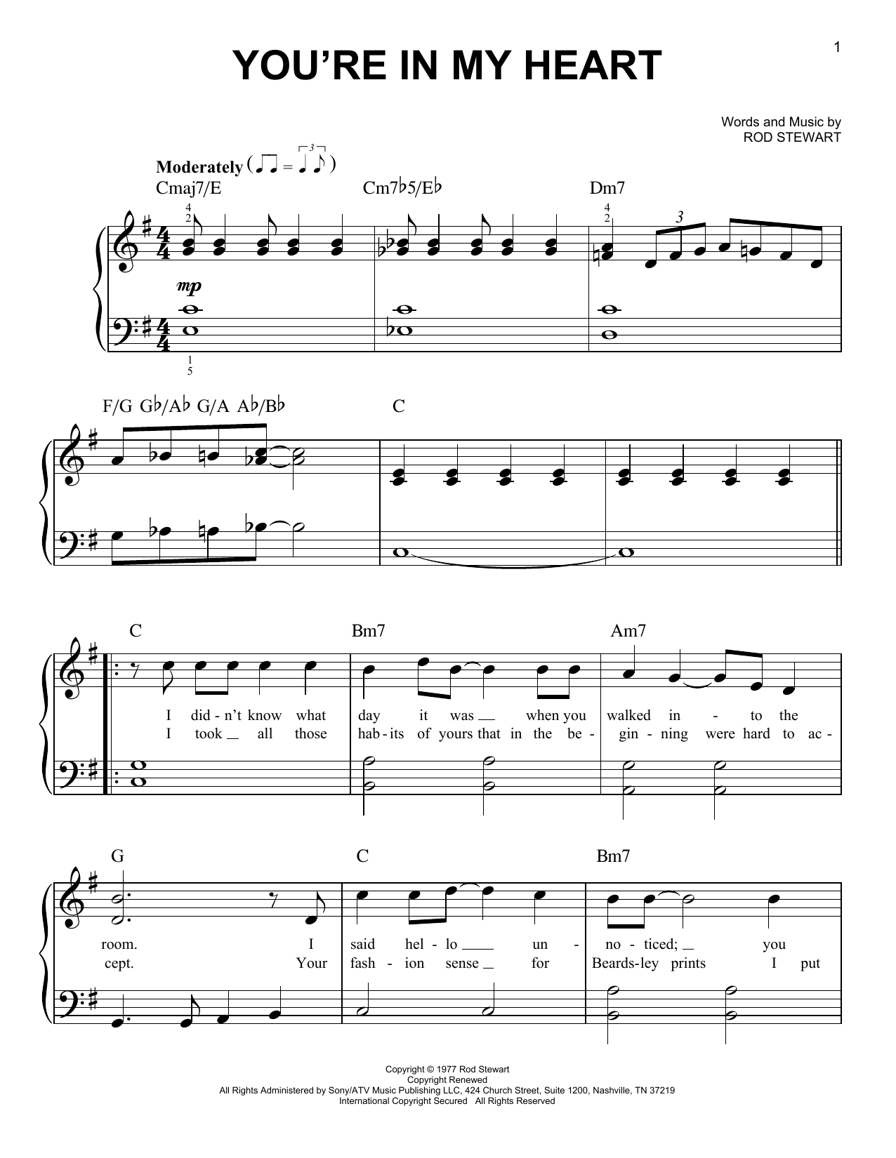 Produktgalerie: Seite 1 von 1 You're In My Heart, Rod Stewart, Klavier