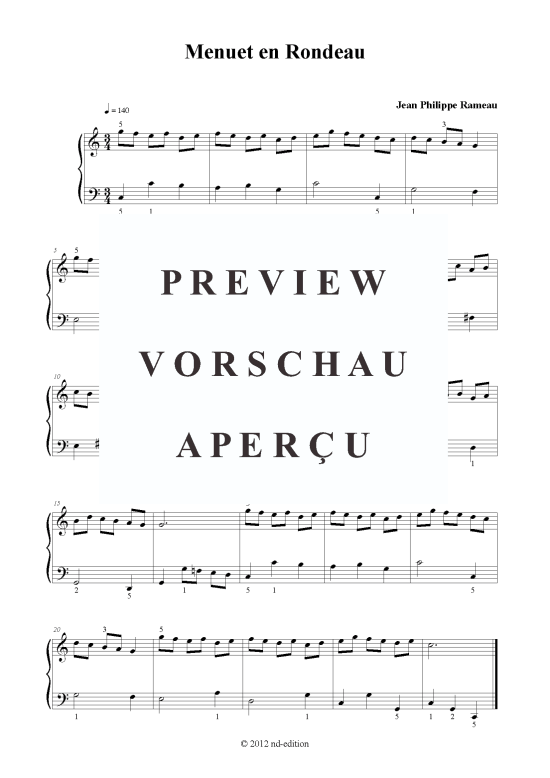 Produktbild zu: Menuet en Rondeau Jean Philippe Rameau (bearb.)