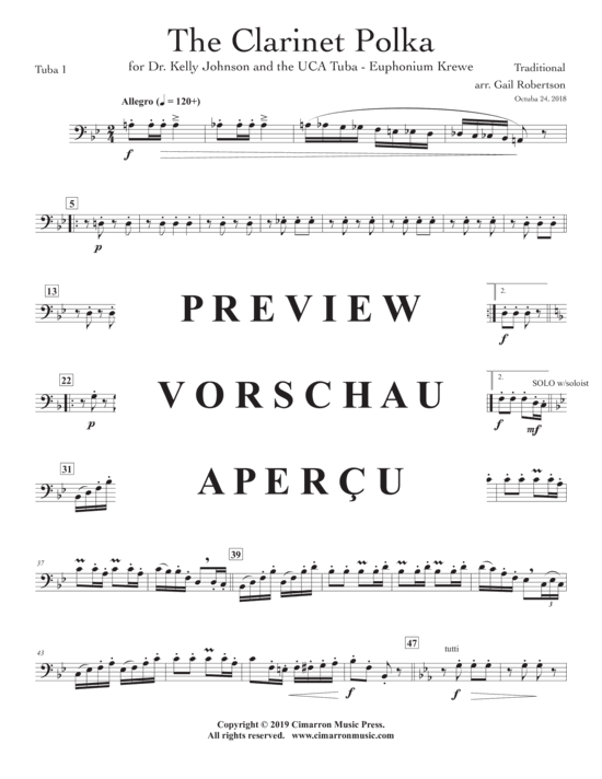 Product gallery: Page 19 of 21 Clarinet Polka, The , , (Tuba Quartet EETT + Euphonium Solo)