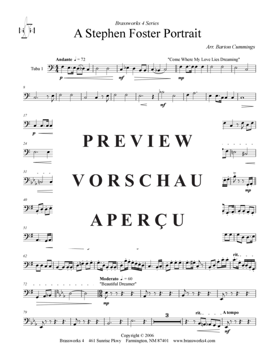 Product gallery: Page 11 of 18 Stephen Foster Portrait , , (Tuba Quartet: 2x Baritone, 2xTuba)