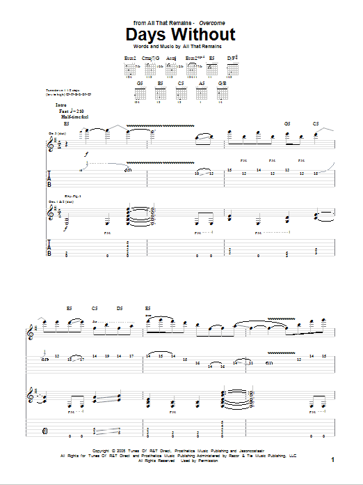 Produktgalerie: Seite 1 von 1 Days Without, All That Remains, Gitarre