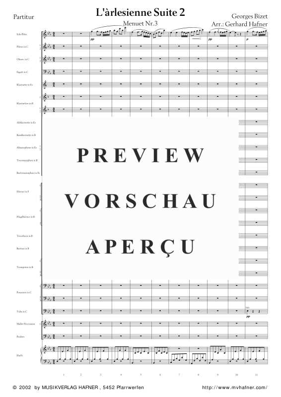 Product gallery: Page 6 of 11 Làrlesienne Suite Nr.2 - Menuett, , (large wind orchestra)