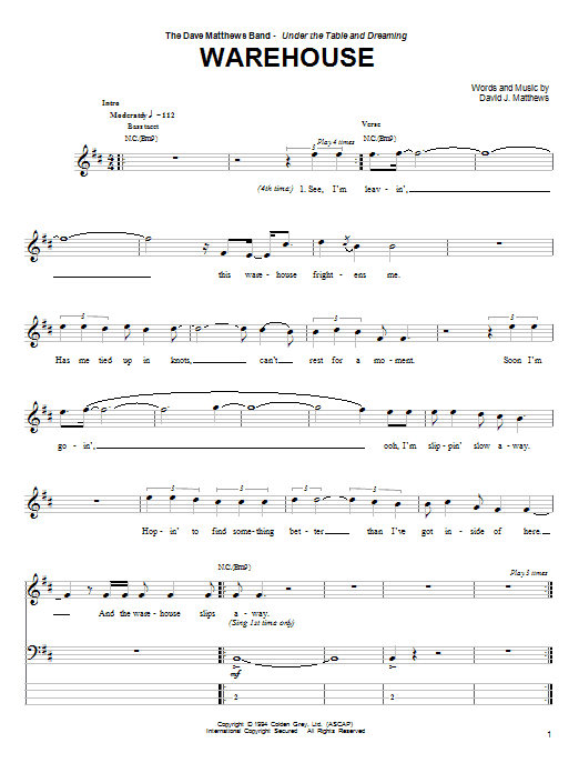 Produktgalerie: Seite 1 von 1 Warehouse, Dave Matthews Band, E-Bass