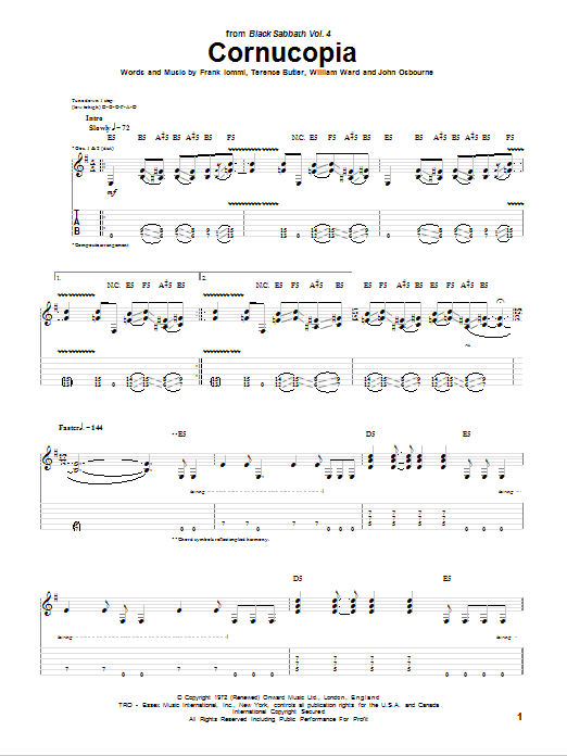 Produktgalerie: Seite 1 von 1 Cornucopia, Black Sabbath, Gitarre