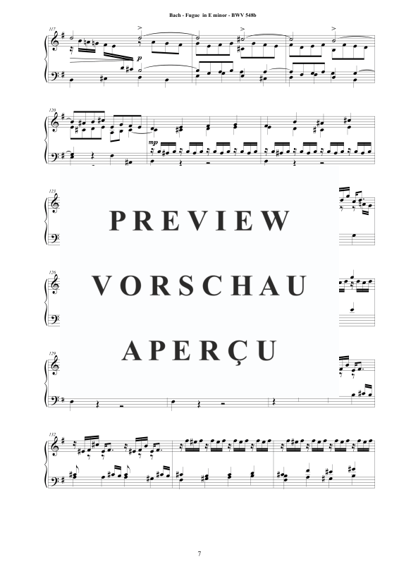 Produktgalerie: Seite 8 von 11 Fuge in E-Moll BWV 548b, , Klavier Solo