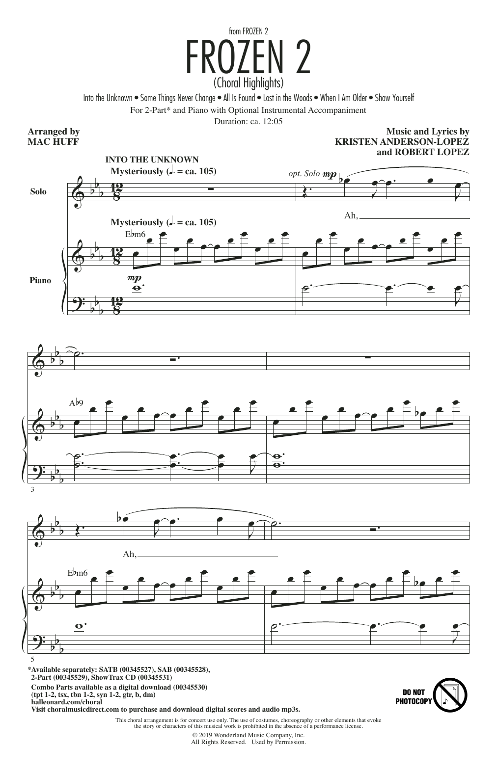 Produktbild zu: Frozen 2 (Choral Highlights) (arr. Mac Huff)