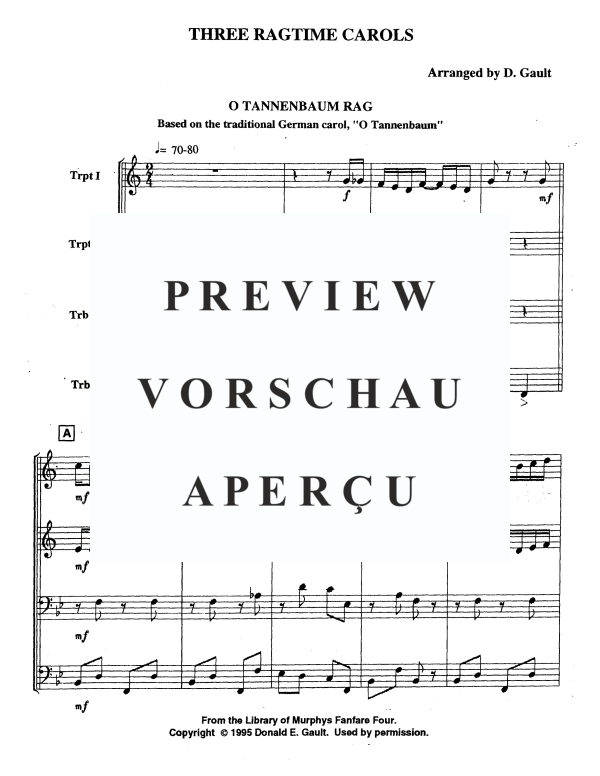 Produktgalerie: Seite 3 von 11 Three Ragtime Carols, , Blechbläser Quartett