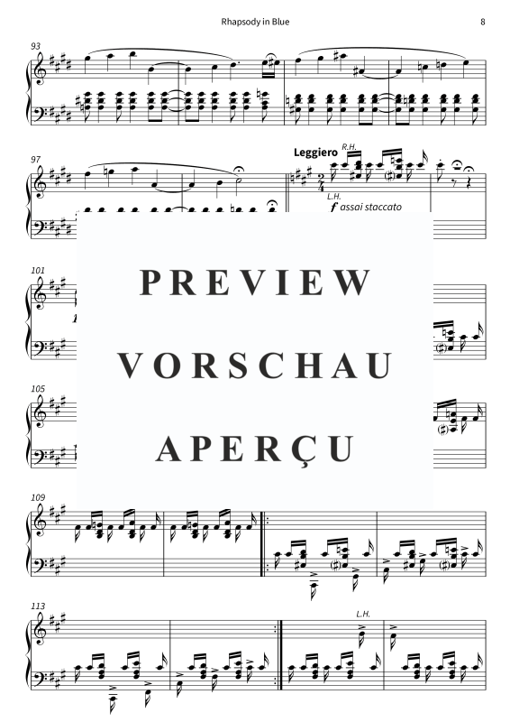 Produktgalerie: Seite 10 von 11 Rhapsody in Blue - Vereinfachte und gekürzte Fassung, , Klavier Solo
