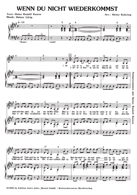 Produktbild zu: Wenn Du nicht wiederkommstHeinz Rudolf Kunze / Stefan Gwildis