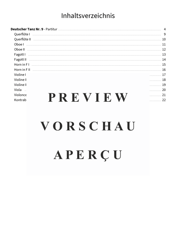 Produktgalerie: Seite 5 von 11 Deutscher Tanz Nr. 9, , Jugendkammerorchester