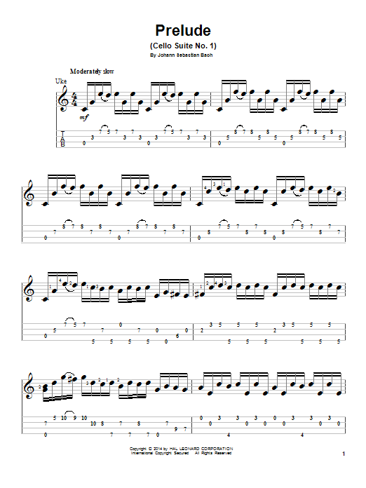 Product gallery: Page 1 of 1 Prelude (Cello Suite No. 1), J.S. Bach